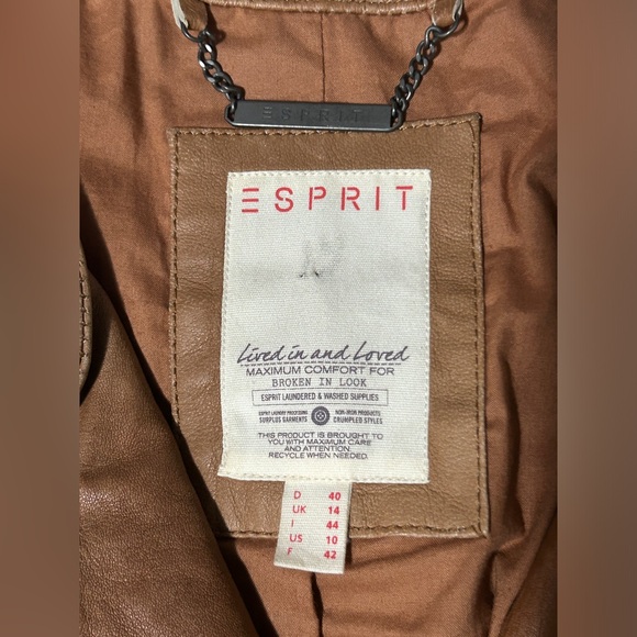 Vintage Esprit Distressed Lamb Leather Jacket - Picture 2 of 8